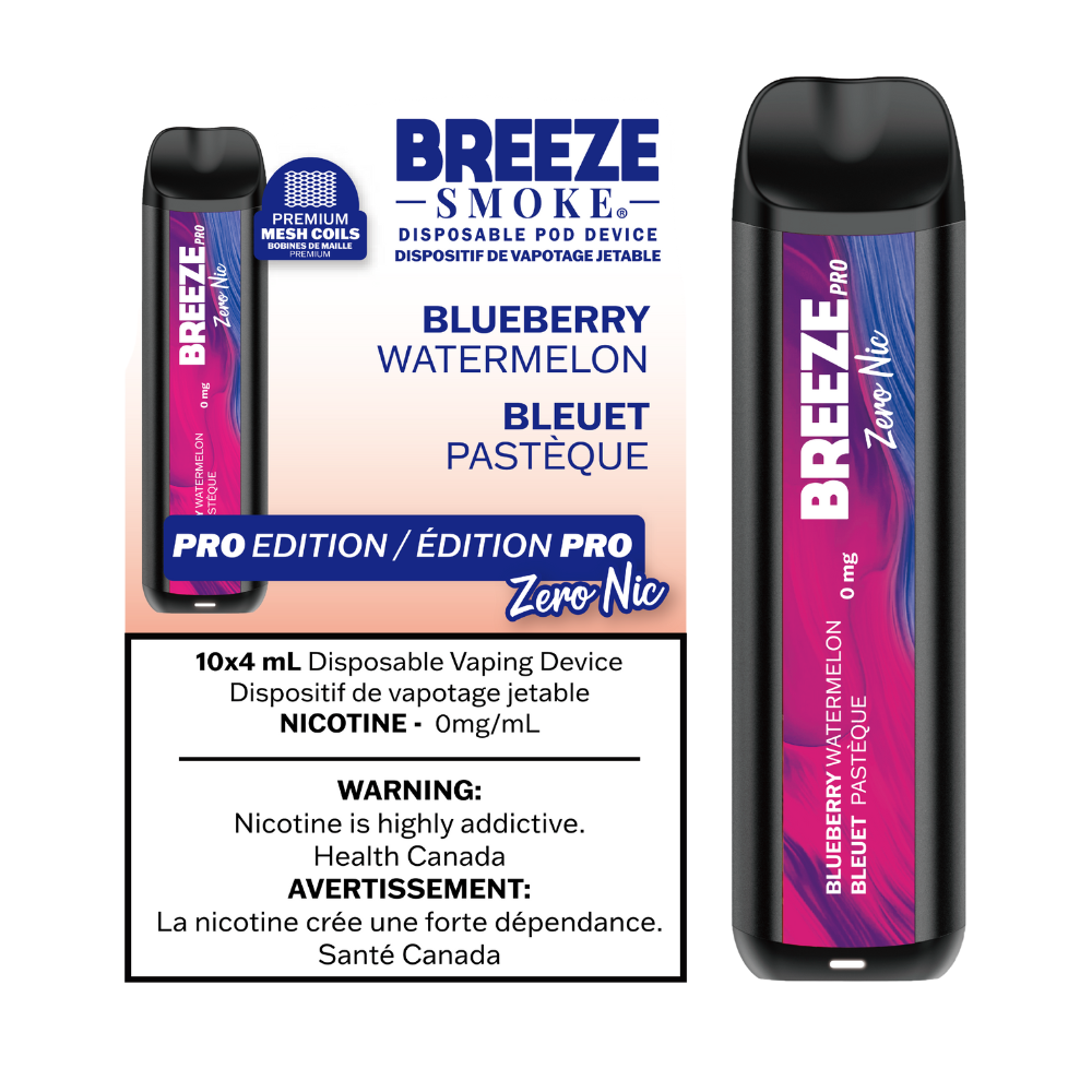 Breeze Pro Zero Nic 2000 Puffs 4mL Disposable Vape – 10ct (1) Breeze Pro Zero Nic 2000 Puffs 4mL Disposable Vape – 10ct (1)