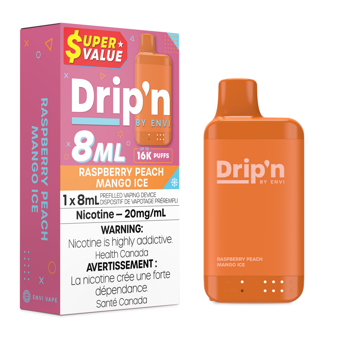 Dripn_8mL_MAY2025_Device_SP-RaspberryPeachMangoIce Dripn_8mL_MAY2025_Device_SP-RaspberryPeachMangoIce